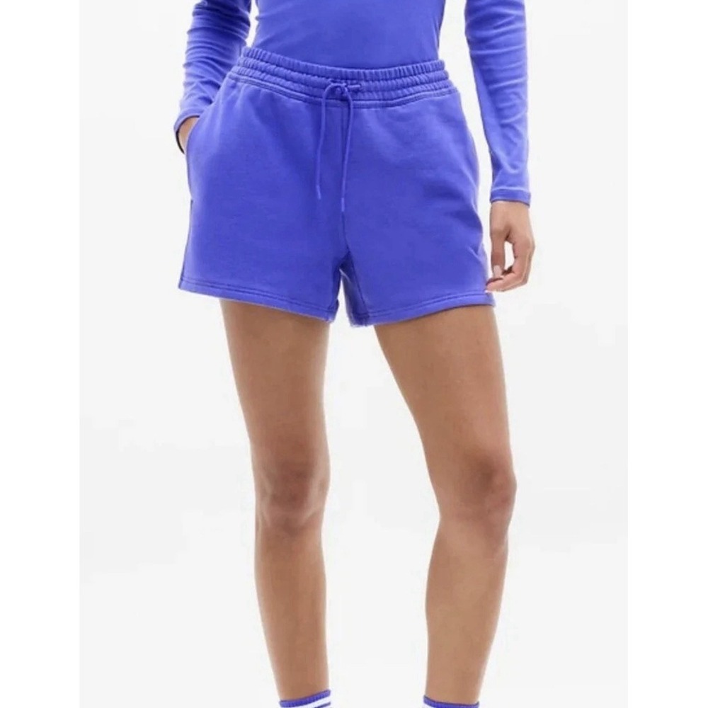 Athleta Forever Fleece Mid Rise 4" Short Borealis Blue Purple Medium M